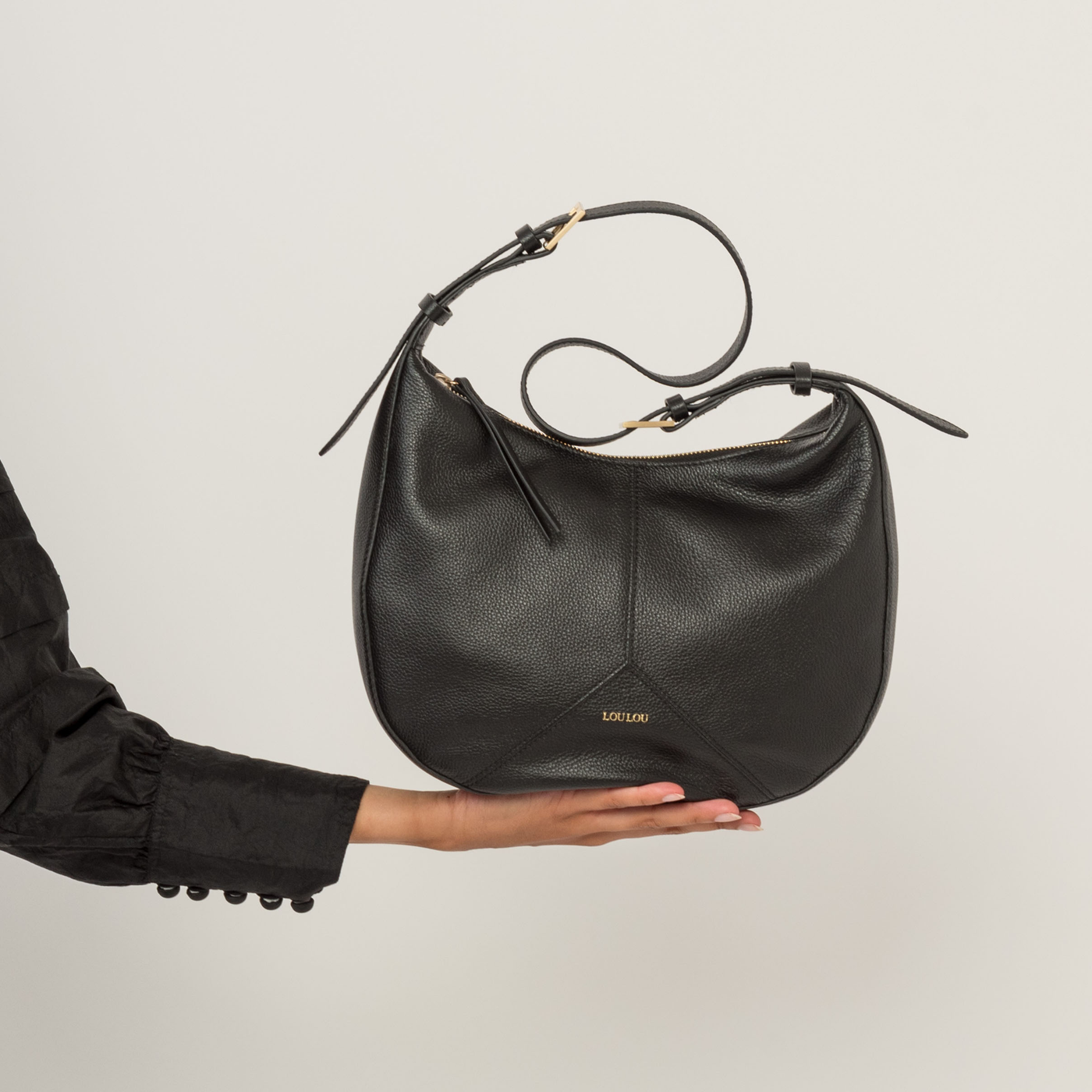 Leather Hobo Shoulder Bag LouLou